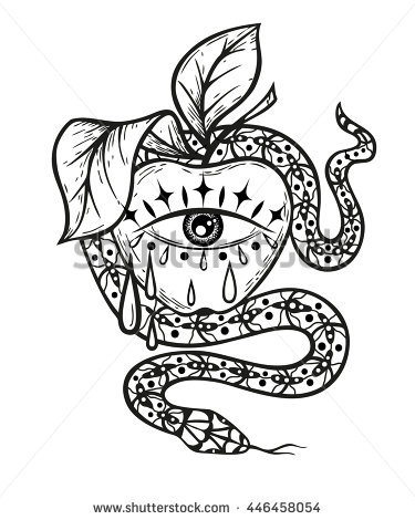 375x470 Stock Vector Hand Drawn Illustration With All Seeing Eye Snake