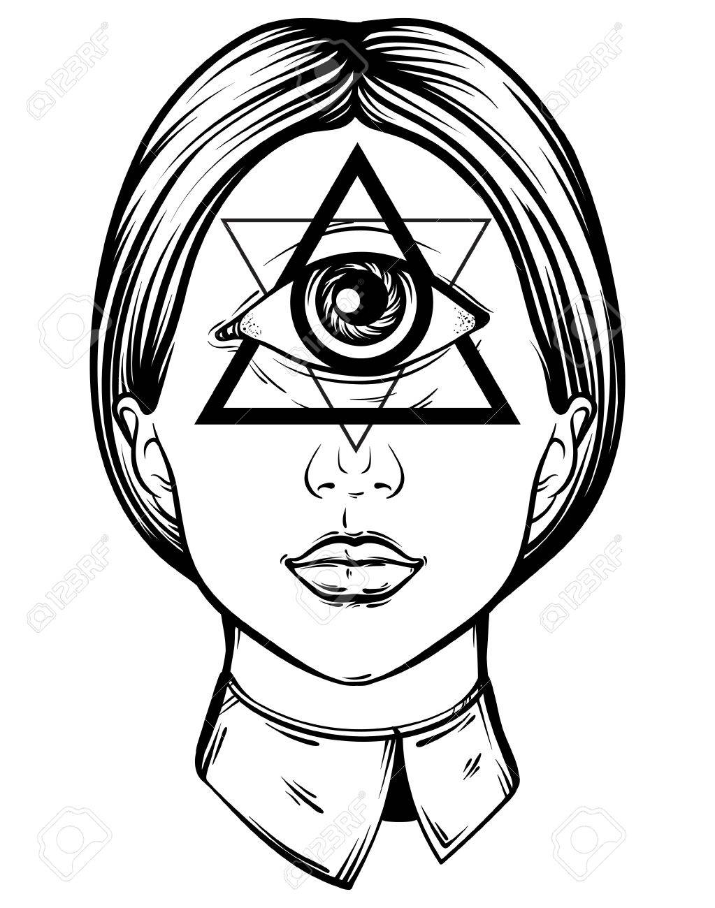 1023x1300 Vector Hand Drawn Illustration Of Cyclops. Tattoo Hand Sketched