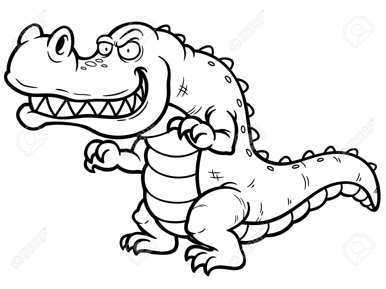 1300x975 Vector Illustration Of Cartoon Crocodile