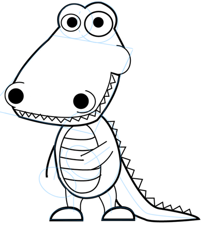 400x446 How To Draw Cartoon Alligators Amp Crocodiles In Easy Steps Drawing