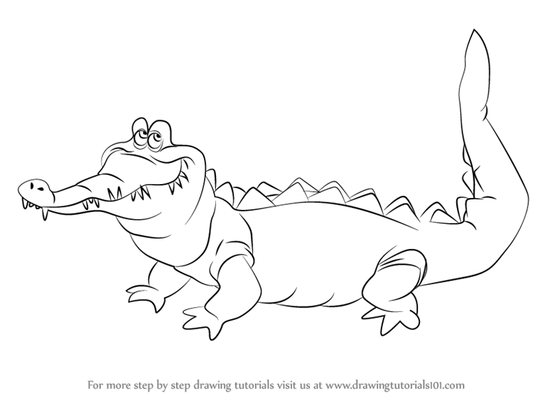 800x566 Learn How To Draw The Crocodile From Peter Pan (Peter Pan) Step By