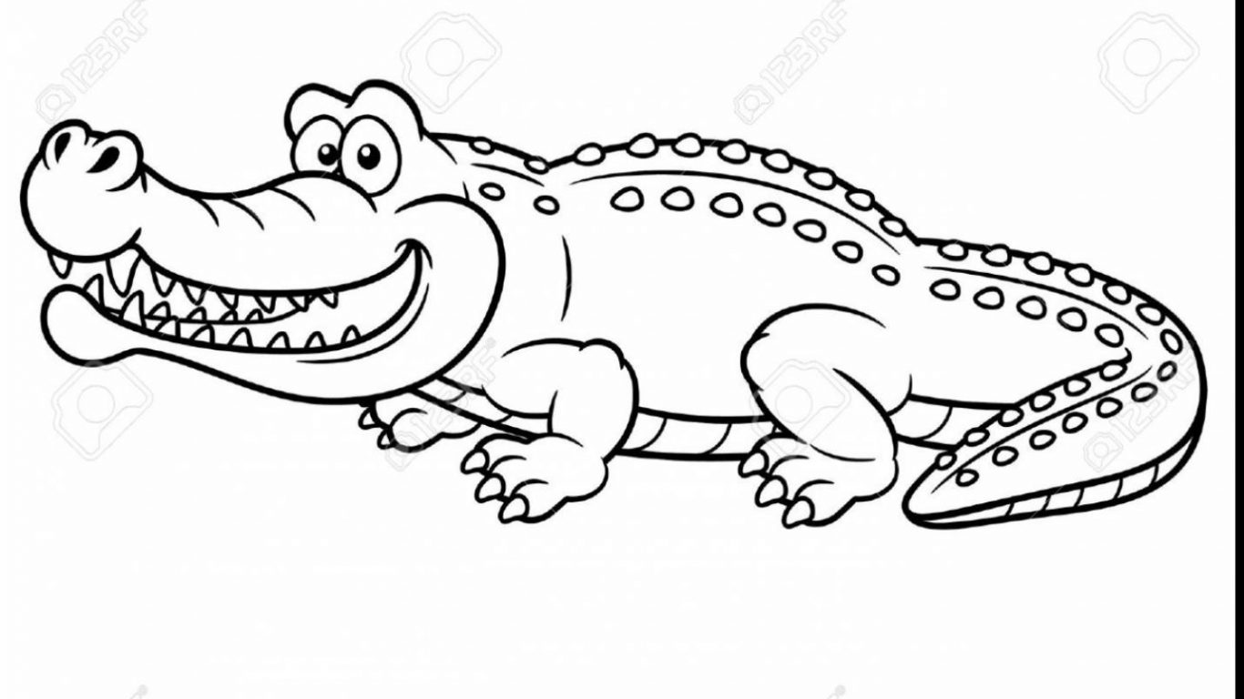 1366x768 Epic Alligator Coloring Pages For Your Line Drawings Free