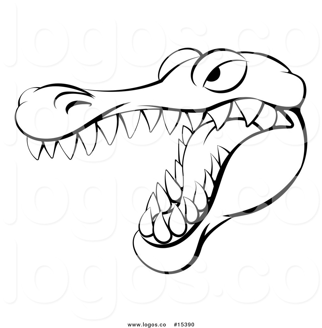 1024x1044 Royalty Free Vector Logo Of A Hostile Alligator Mascot Warning