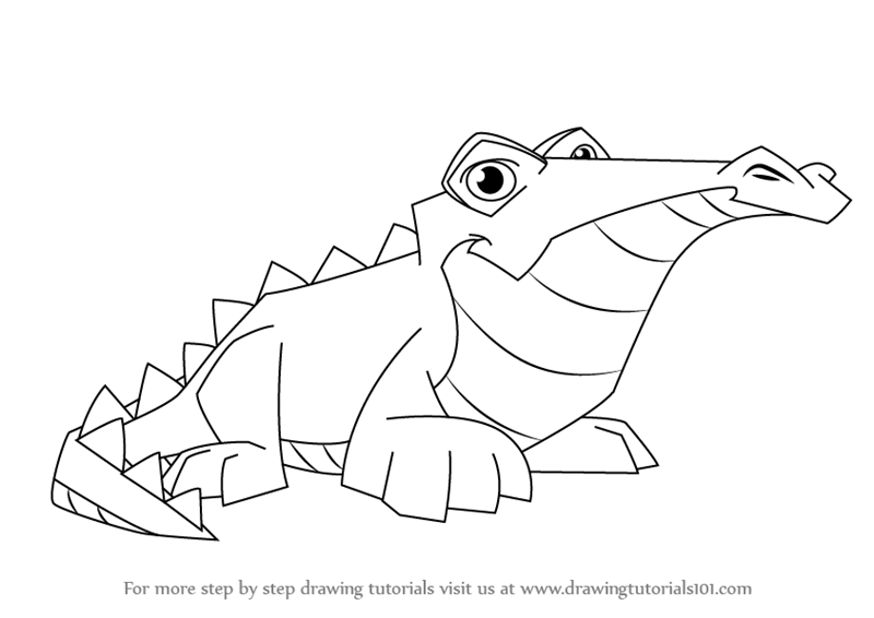 800x566 Learn How To Draw Crocodile From Animal Jam (Animal Jam) Step By