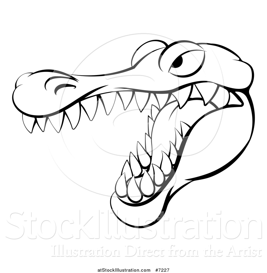 1024x1044 Vector Illustration Of A Black And White Aggressive Snapping