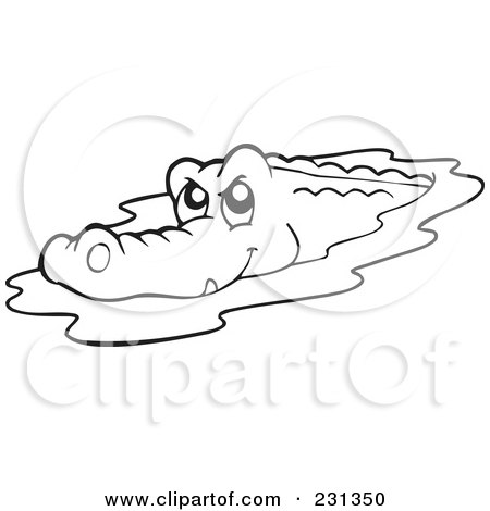 450x470 Coloring Page Outline Of A Crocodile Posters, Art Prints By