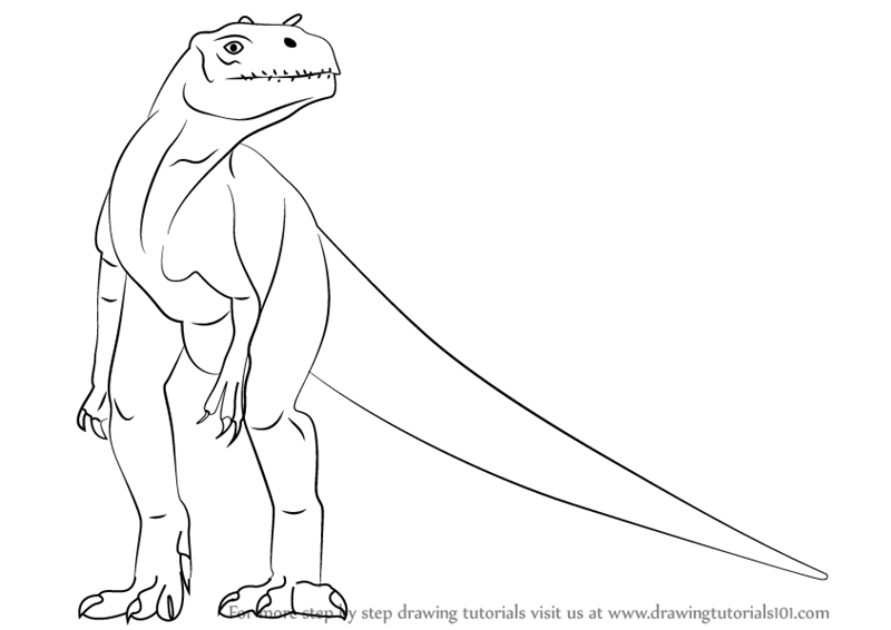 800x566 Learn How To Draw An Allosaurus (Dinosaurs) Step By Step Drawing