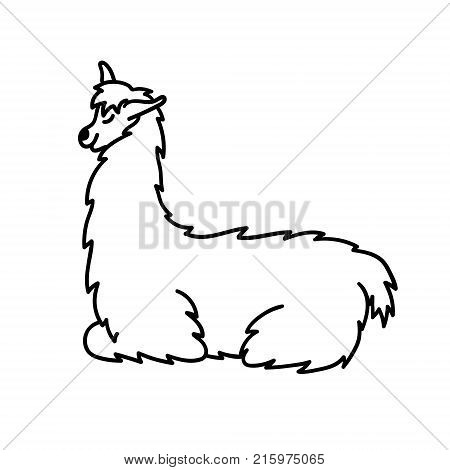 450x470 Hand Drawn Peru Animal Guanaco, Vector Amp Photo Bigstock
