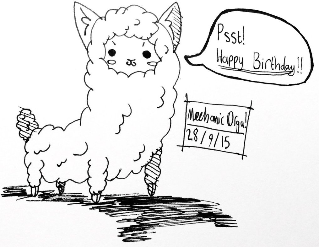 1016x787 Drawn Alpaca Cat