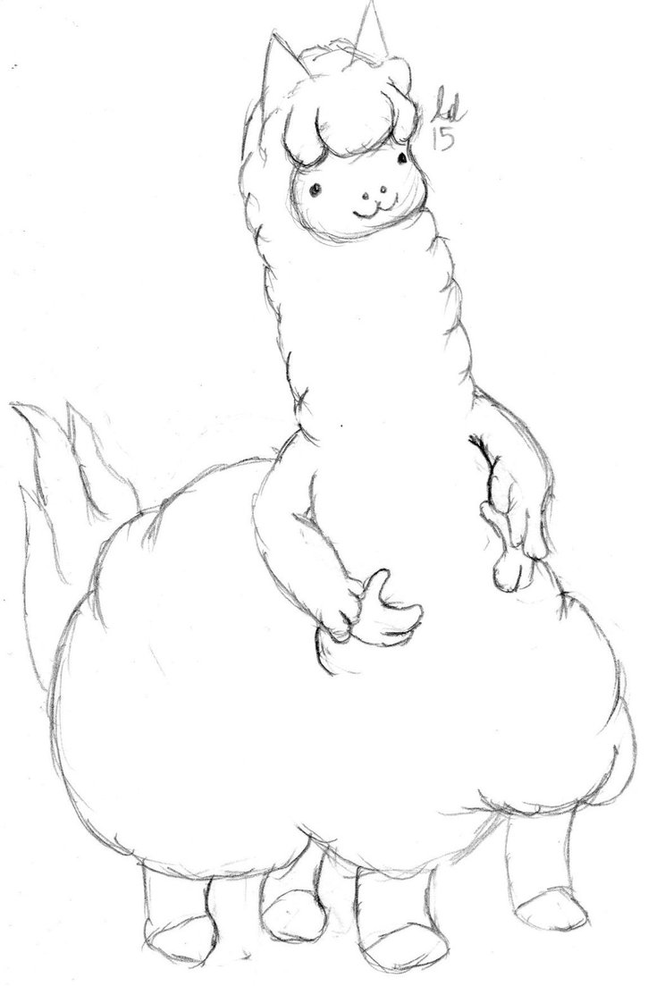 725x1103 Space Alpaca Sketch By Orbitaldropshockpony