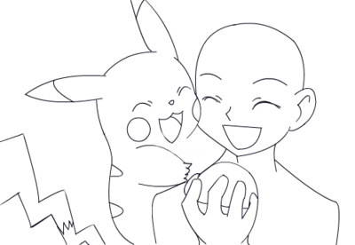 400x276 Pikachu And Trainer Base By Kawaii Alpacasso