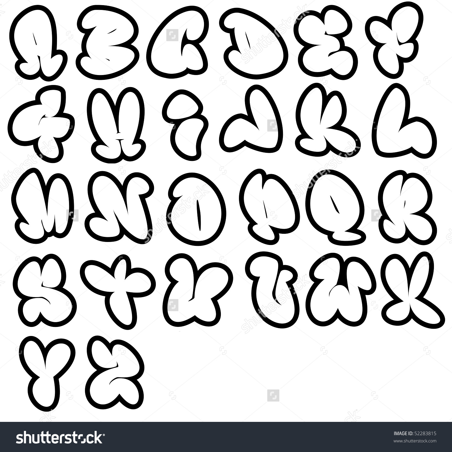 1500x1500 Drawing Of Bubble Letters Graffiti Bubbles Alphabet How To Draw