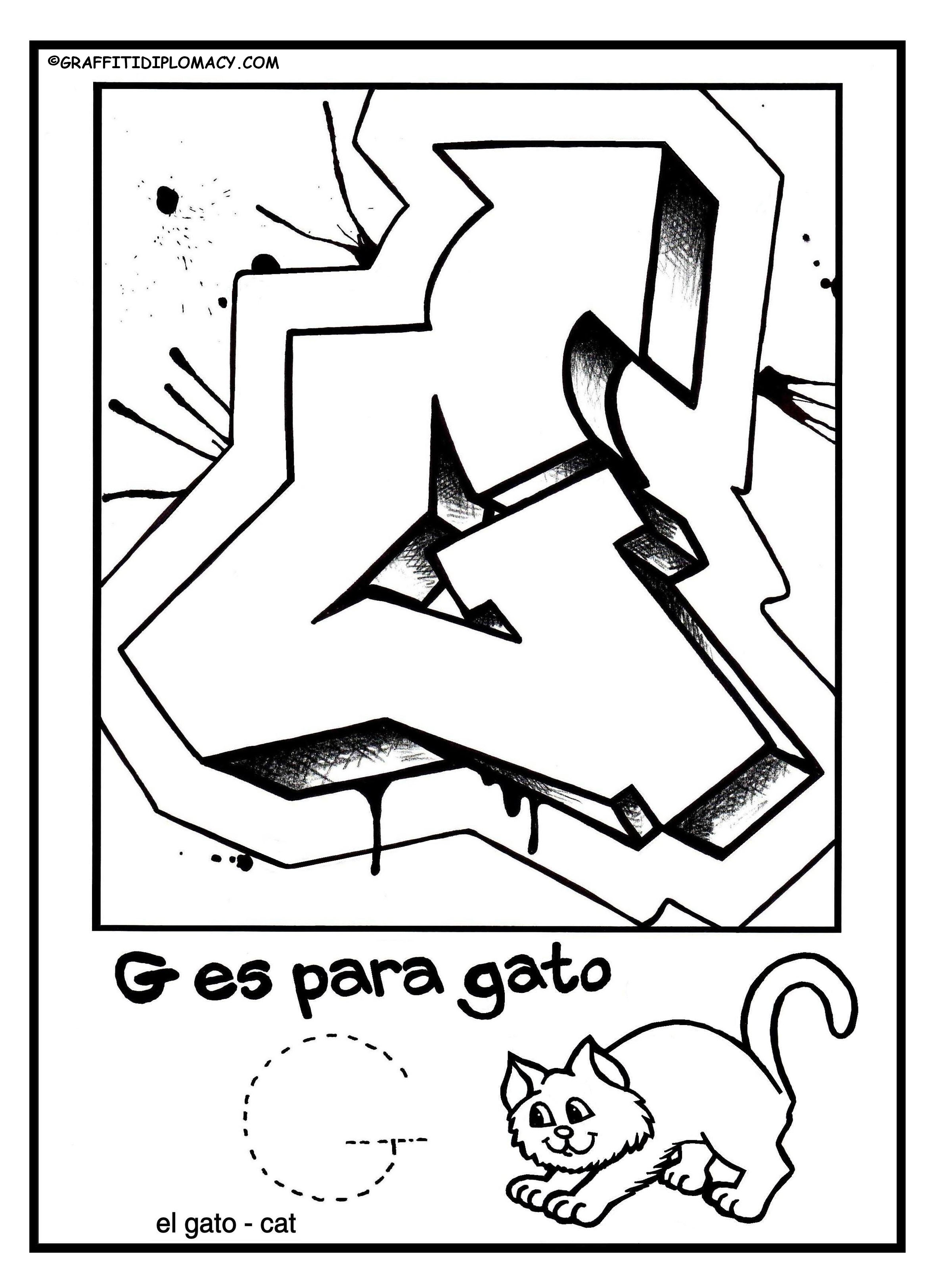 2348x3248 Fun To Color Graffiti Letters To Help Kids Learn The Spanish