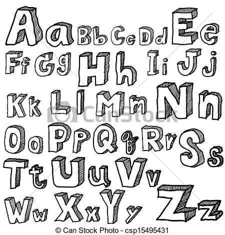 450x470 Drawings Of Different Fonts And Alphabet