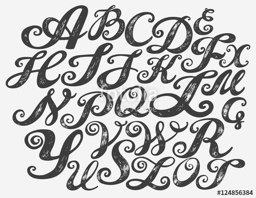 500x386 Calligraphy Alphabet Typeset Lettering. Hand Drawn Alphabet