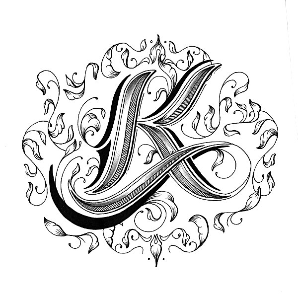 600x600 Hand Drawn Love Letter Alphabet