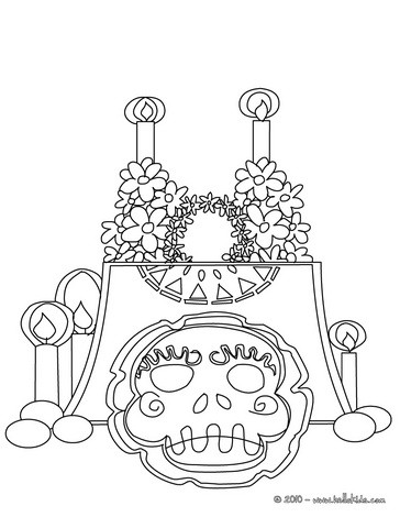 364x470 Mexican Day Of Death Altar Coloring Pages