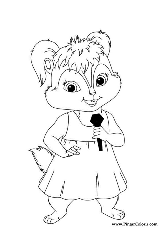 567x794 Drawings To Paint Amp Colour Alvin Chipmunks