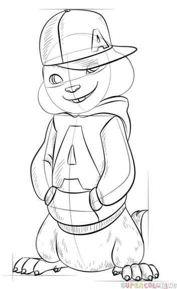 353x575 How To Draw Alvin Chipmunk Step By Step Drawing Tutorials