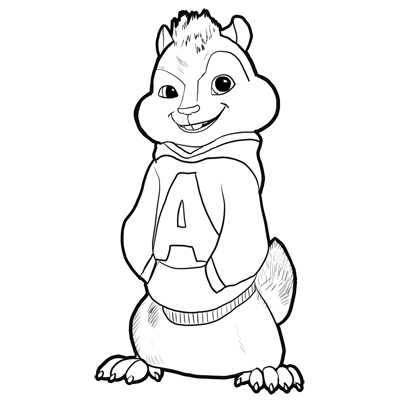 400x400 How To Draw Alvin From Alvin And The Chipmunks, The Squekquel