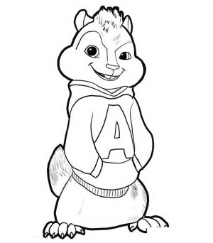 300x342 Alvin Coloring Page Free Download