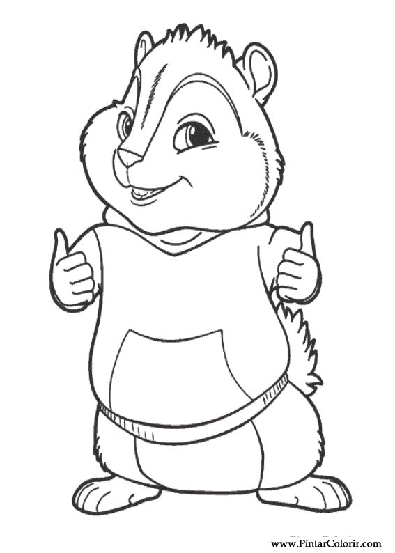 567x794 Drawings To Paint Amp Colour Alvin Chipmunks