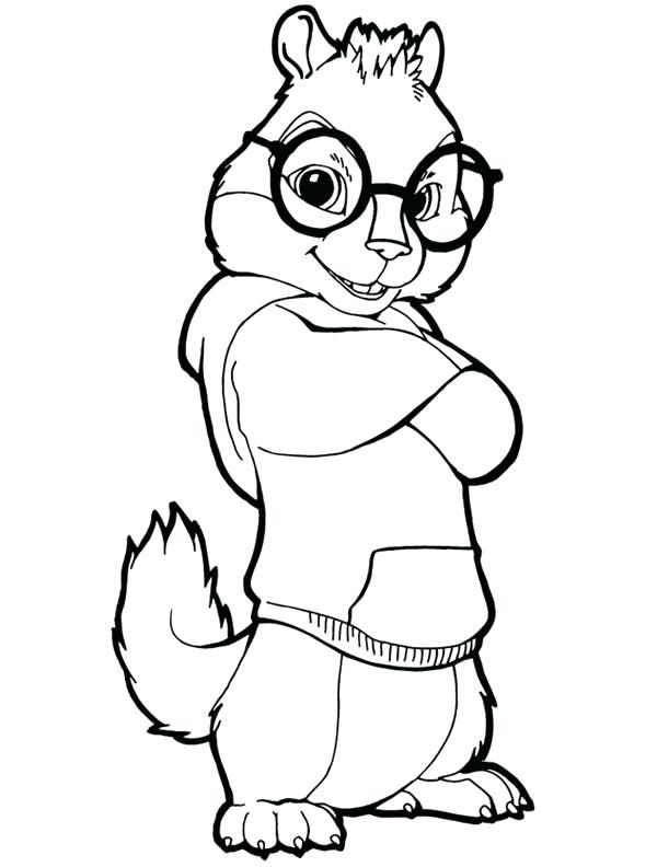 600x792 Alvin And The Chipmunks Coloring Page Chipmunk Colouring Pages