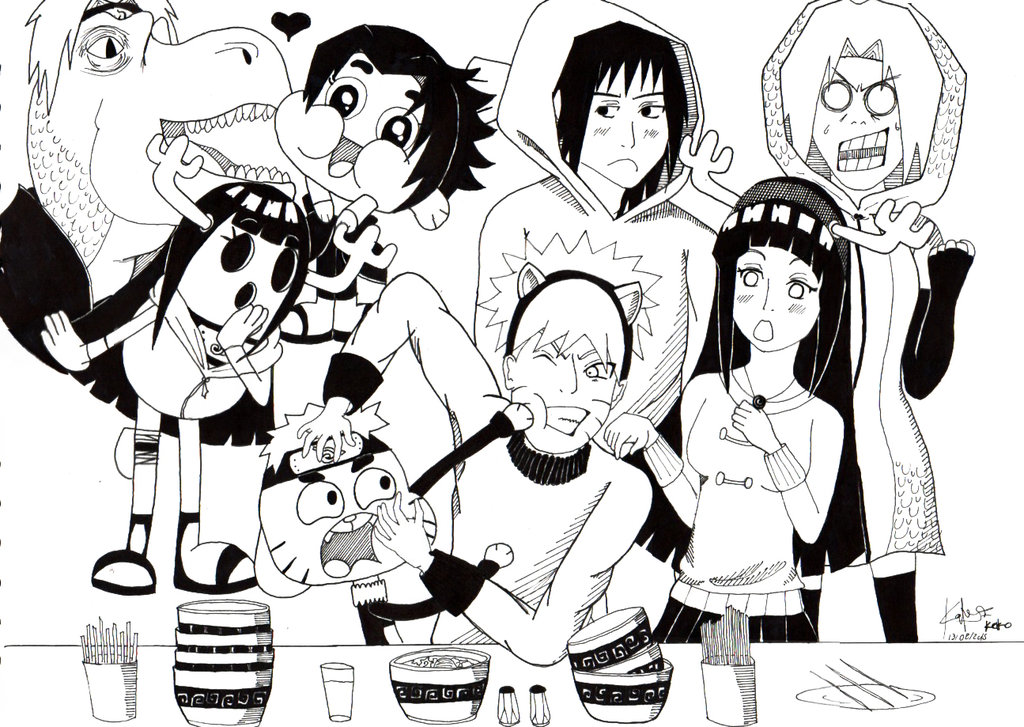 1024x727 Naruto And The Amazing World Of Gumball Crossover By Keylarts