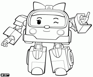 300x250 Amber, The Robot Ambulance Coloring Page Printable Game