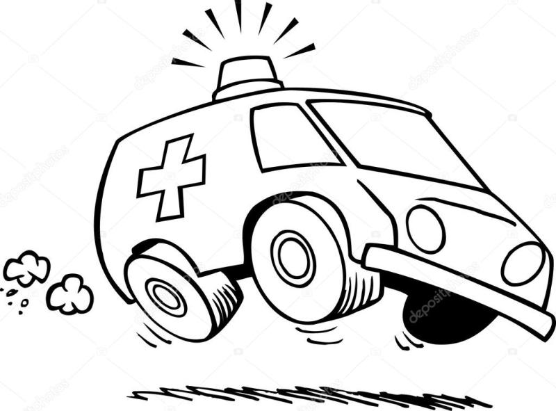 800x591 Ambulance Clipart Black And White