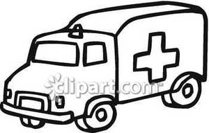 300x192 And White Clipart Of An Ambulance