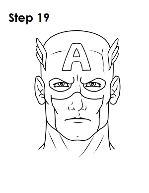 300x388 Draw Captain America Step 19 Hero Symbols Capt America