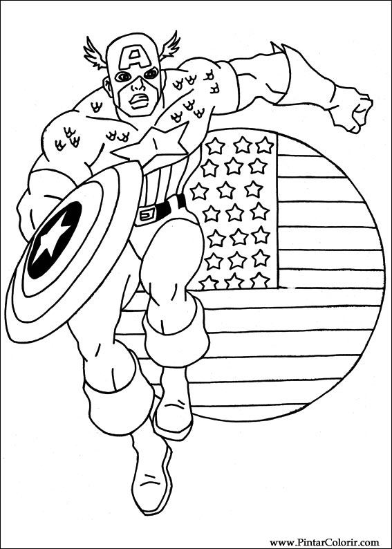 567x794 Drawings To Paint Amp Colour Captain America