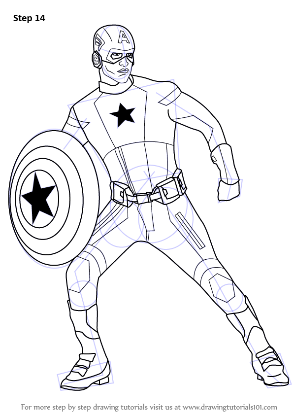 597x844 Learn How To Draw Captain America (Captain America) Step By Step