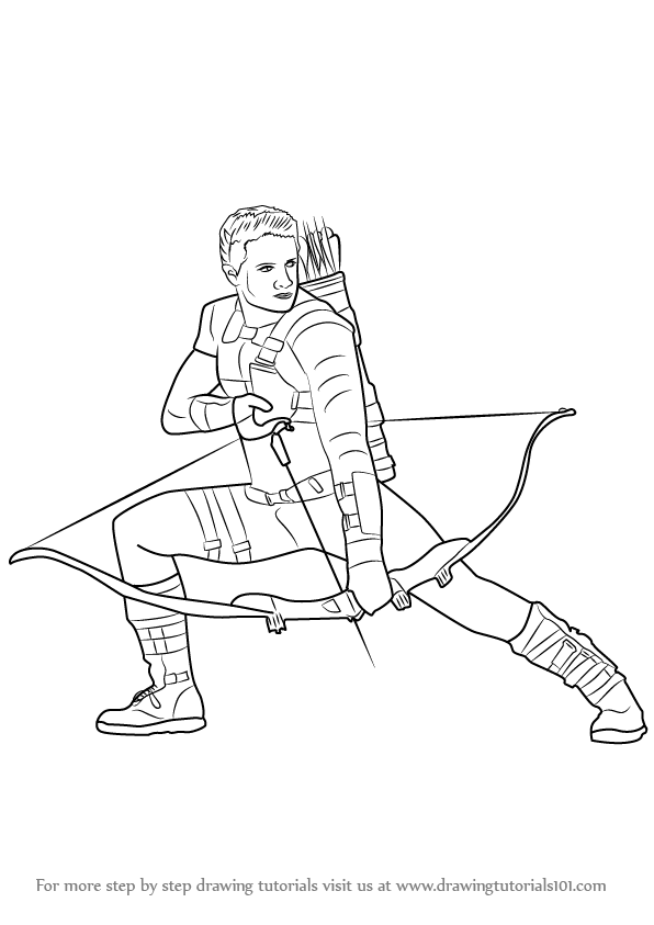 596x843 Learn How To Draw Hawkeye From Captain America Civil War (Captain