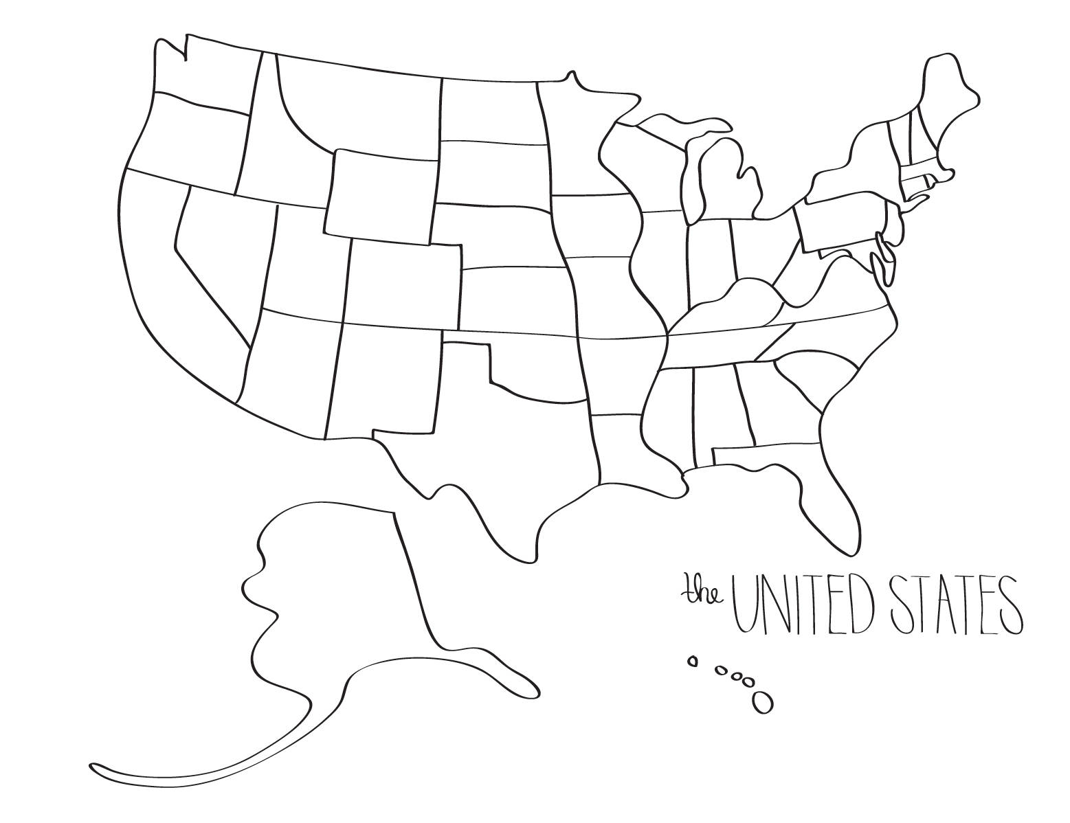 1557x1198 Learn To Draw The United States Blob Map Style United States