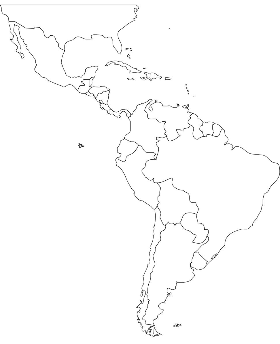 972x1196 Central America Outline Map Free
