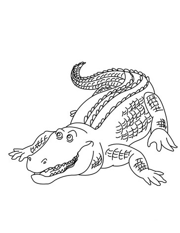 364x470 Alligator Boxer Coloring Page