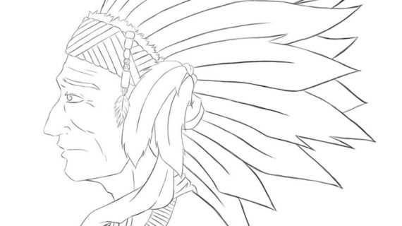 570x320 Native American Chief Drawing Native American Chief Sketch By