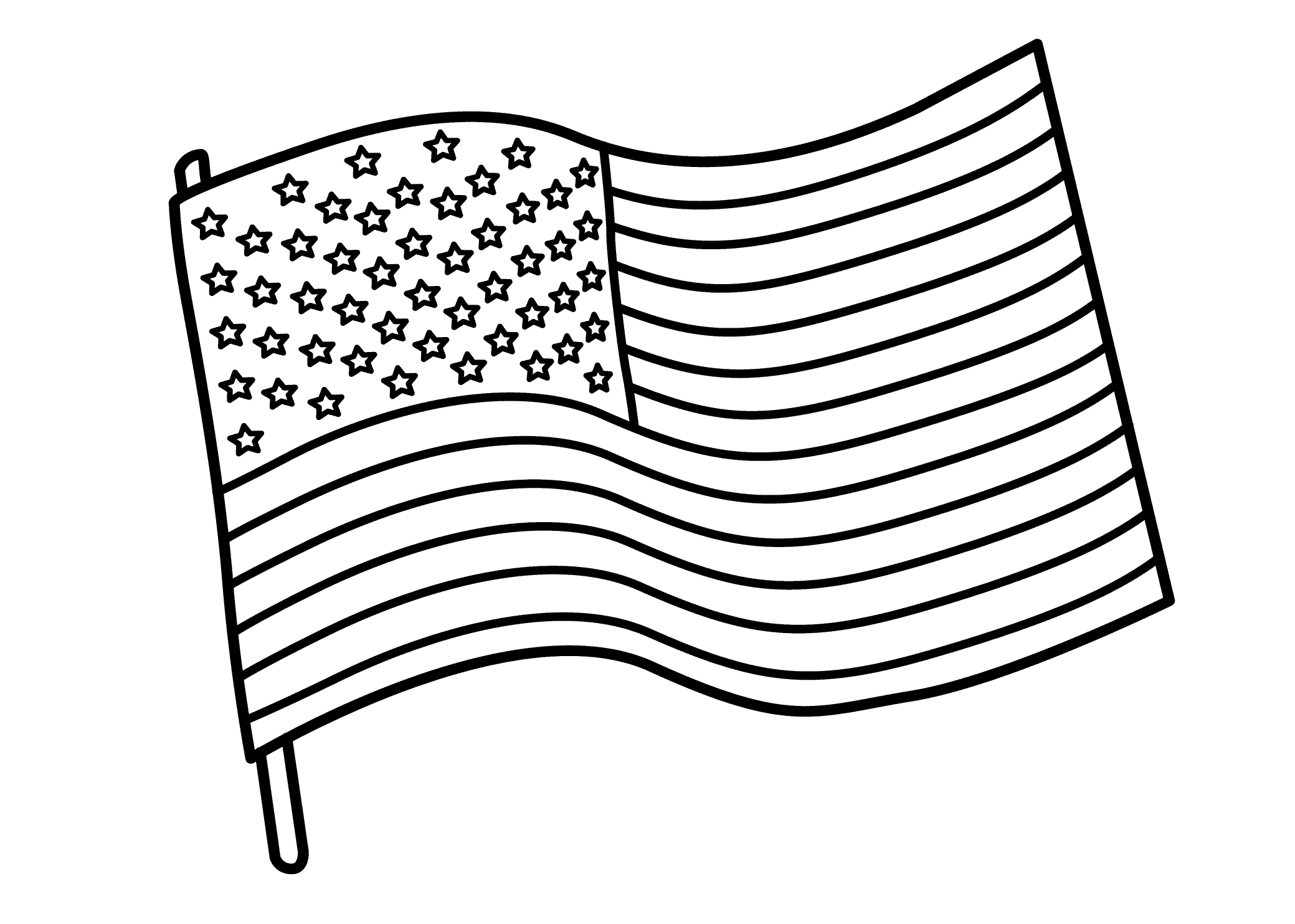 2079x1483 American Flag Coloring Page Free