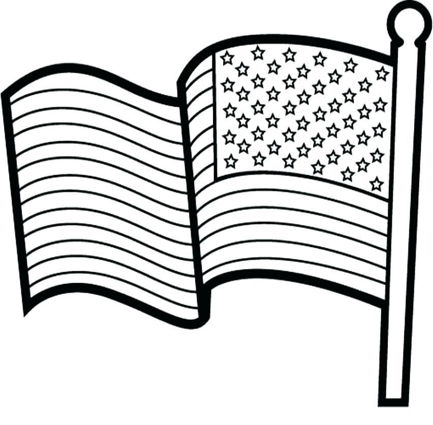 852x835 American Flag Pictures To Color Pin Drawn Flag Coloring Page 1 Usa