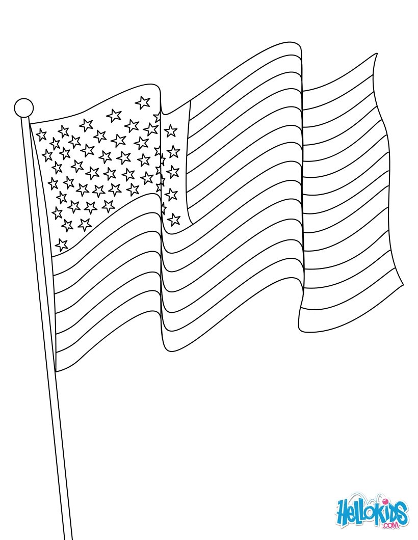820x1060 American Flag Coloring Pages