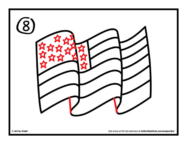 620x479 Drawn American Flag