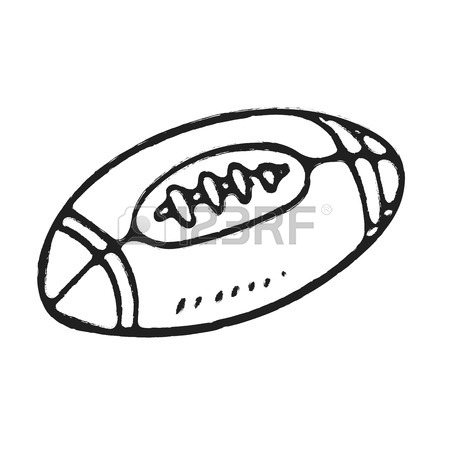 450x450 Hand Draw Rugby Ball Or American Football Isolated Illustration