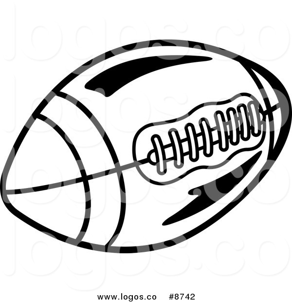 600x620 Royalty Free Clip Art Vector Logo Of A Black And White Pigskin