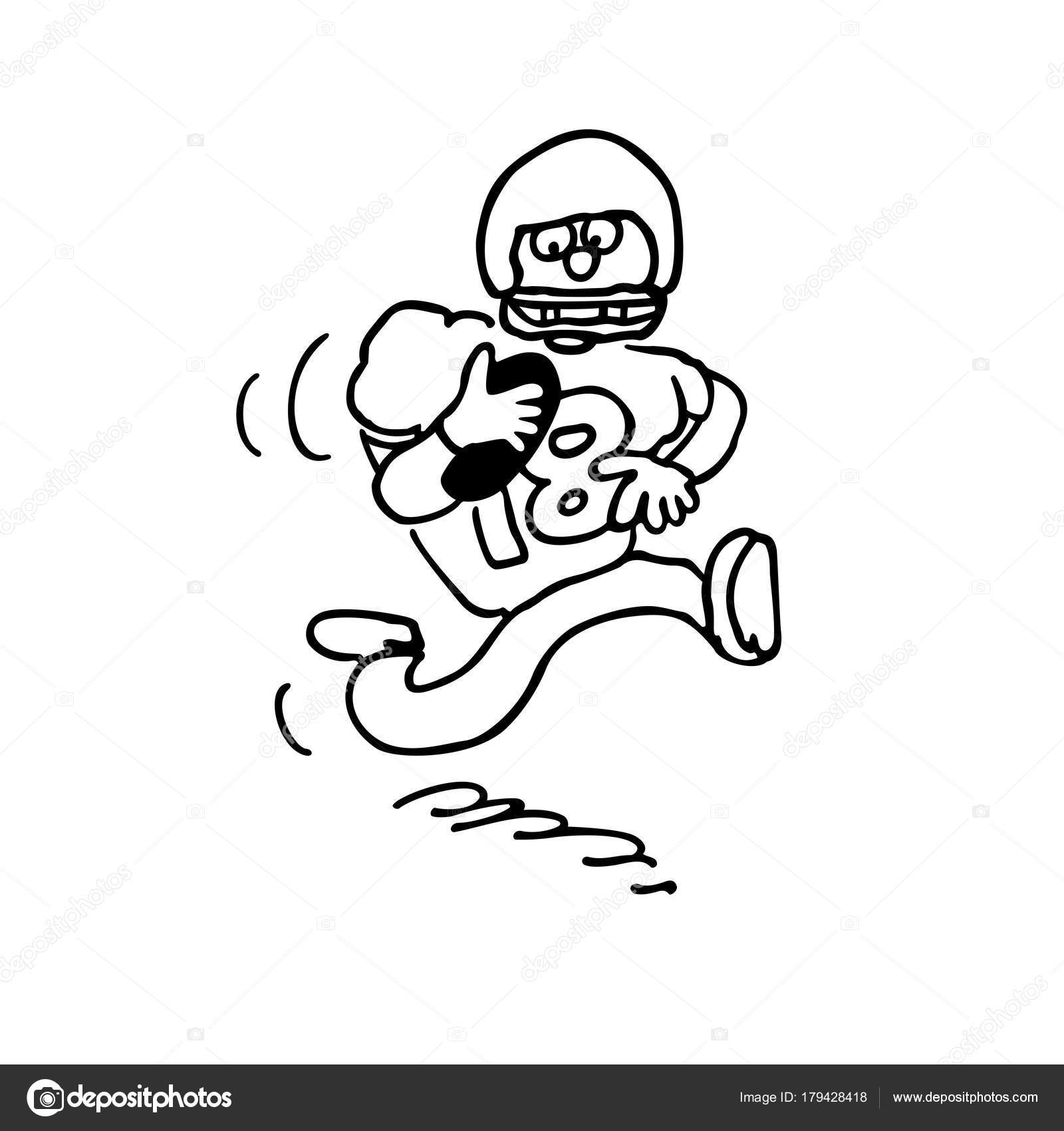 1600x1700 American Football Player With Ball In Field, Vector Illustration