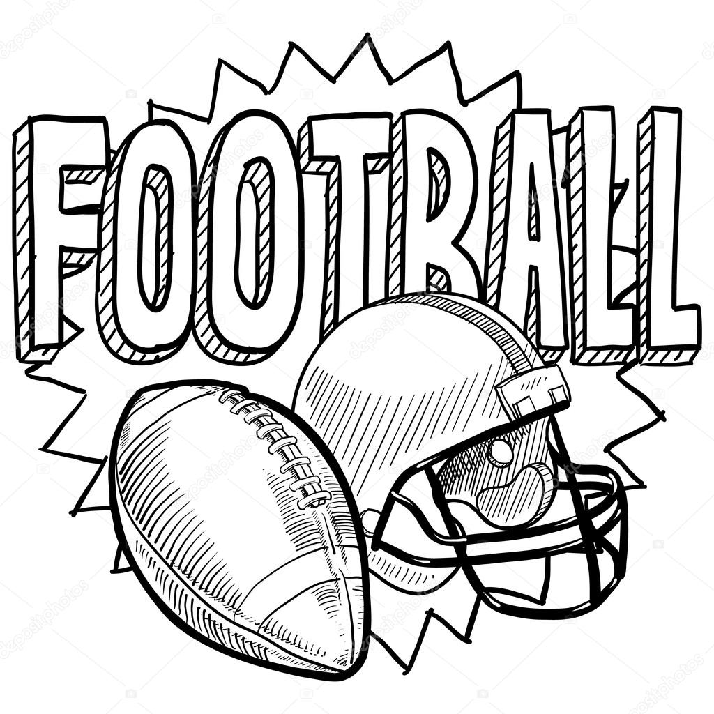 1024x1024 American Football Sketch Stock Vector Lhfgraphics