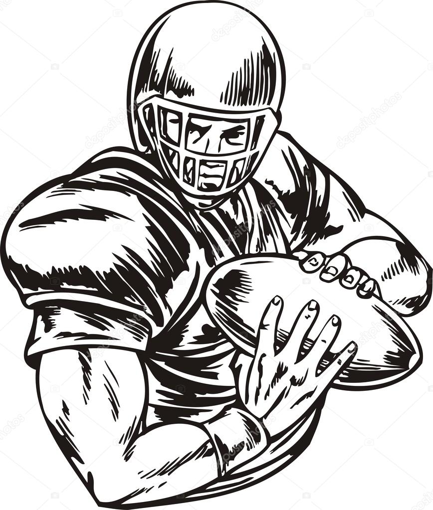 868x1023 American Football. Stock Vector Digital Clipart