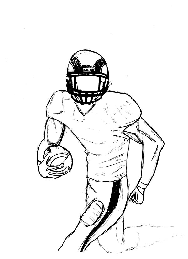 600x826 Drawing Of A Football Player Group