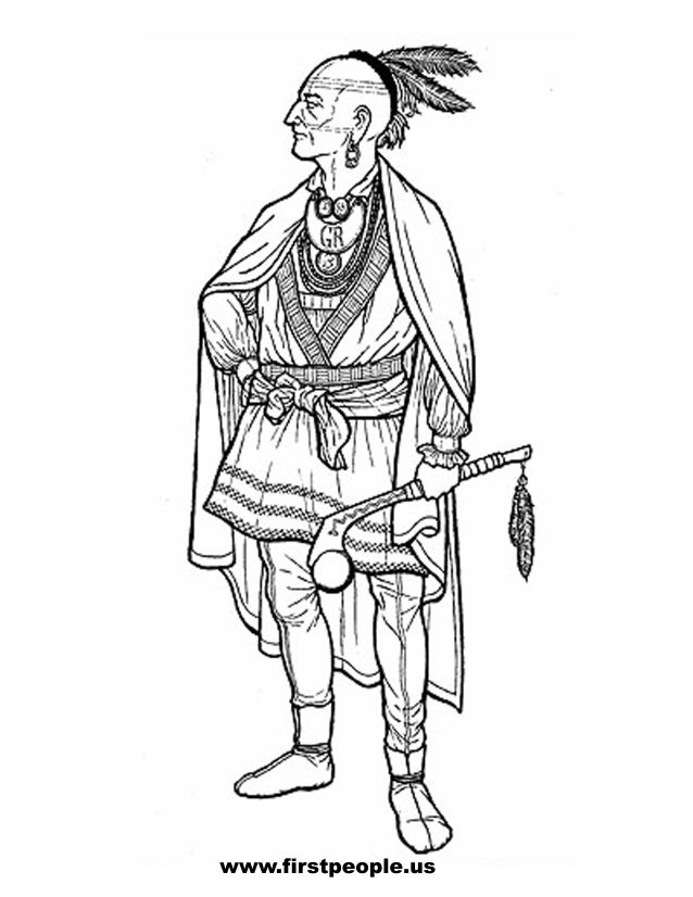 638x826 Native American Clipart To Color